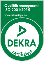Qualitätsmanagement ISO 9001:2015 Dekra Logo